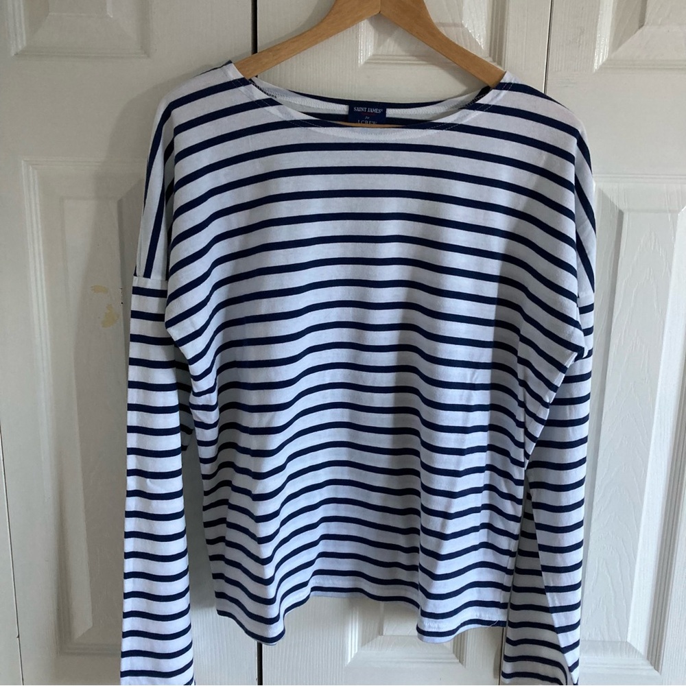Saint James x J. Crew Slouchy Striped Long Sleeve T-Shirt M-L